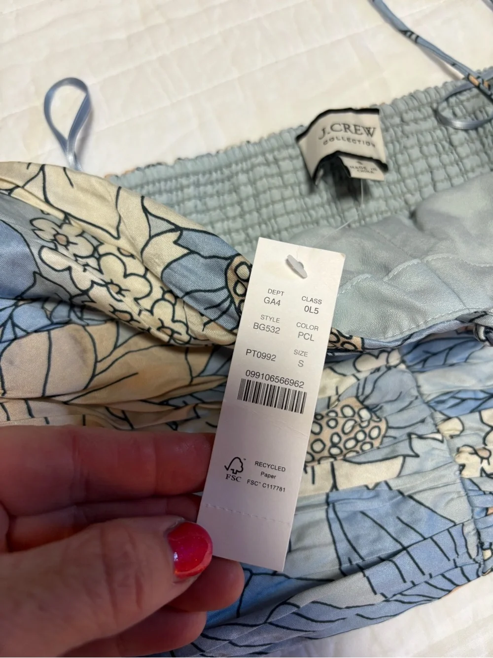 J. Crew Textured Satin Halter Top Zinnea Floral Print - Small NWT